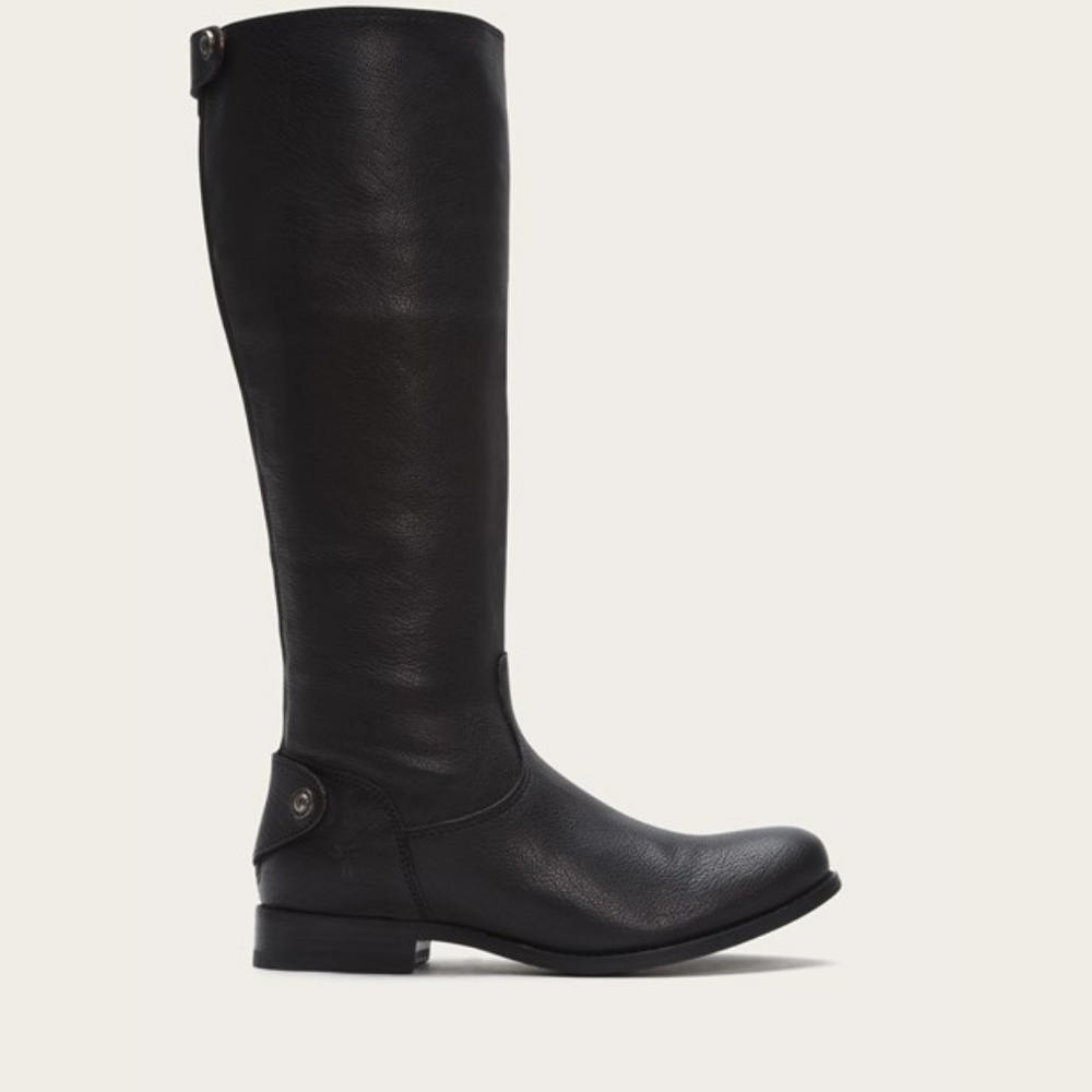 Frye Melissa Button Zip Back Black Boot size 6